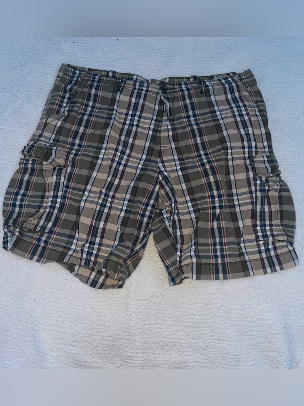 Men's The Foundry Supply Co. Brown Plaid Cargo Shorts 44W